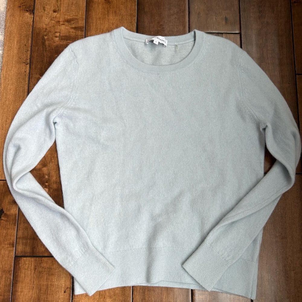 White + Warren Baby Blue Cashmere Sweater - Size Large Fits Like Small/Medium